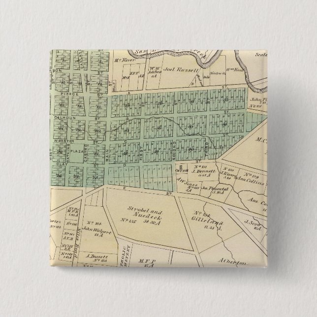 Haywards, San Lorenzo 2 Inch Square Button (Front)