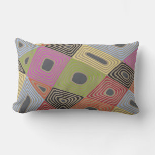 Haywire in Grey Outdoor Lumbar Throw Pillow