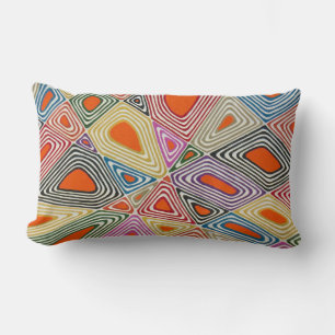 Haywire in Orange Lumbar Throw Pillow