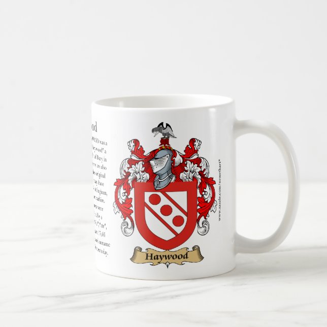 Haywood, the Origin, the Meaning and the Crest Coffee Mug (Right)