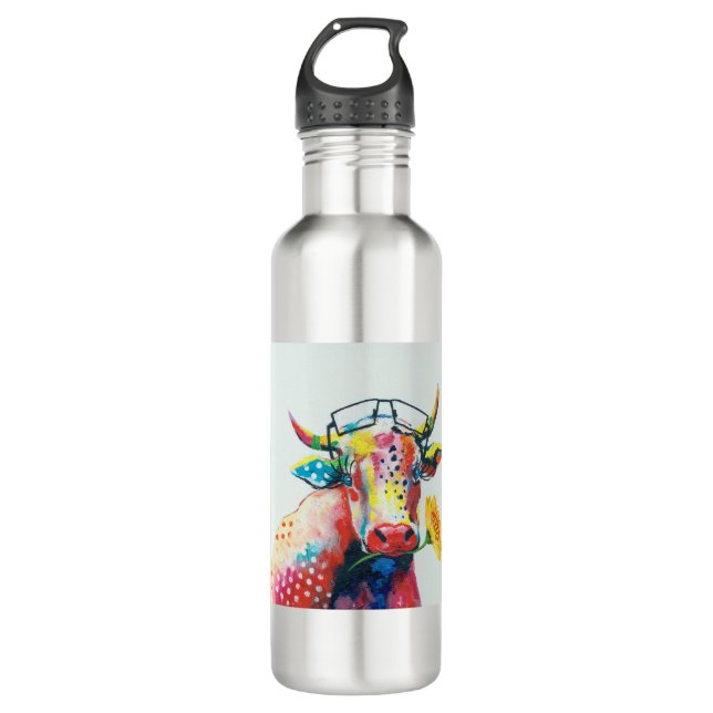 HAZ27 Cow.tif 710 Ml Water Bottle (Front)