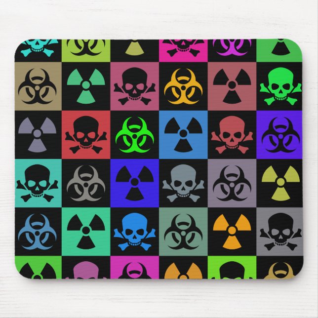 Hazard Pattern Multicoloured Mouse Pad (Front)