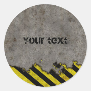 Hazard Stripes Design Classic Round Sticker