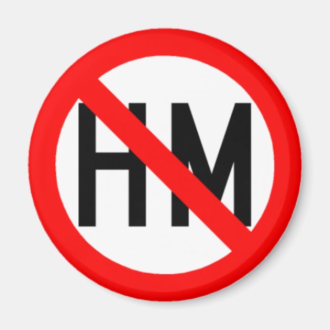 Hazardous Material Prohibited Highway Sign Magnet (Front)