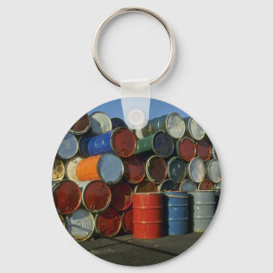 Hazardous waste barrels keychain