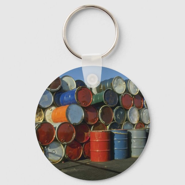 Hazardous waste barrels keychain (Front)