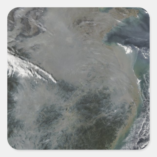 Haze over eastern China Square Sticker (Front)