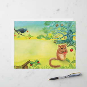 Hazel Dormouse Eating Wild Strawberry Letterhead