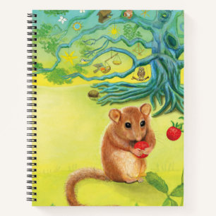 Hazel Dormouse Eating Wild Strawberry  Notebook