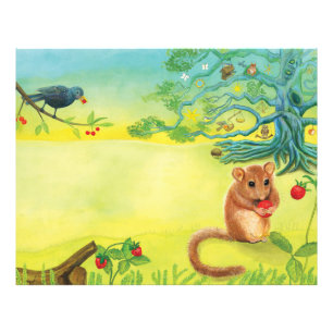 Hazel Dormouse Eating Wild Strawberry  Photo Print