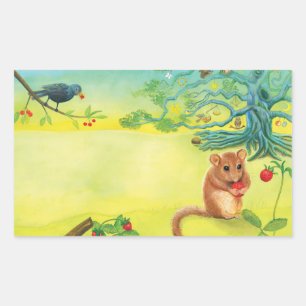 Hazel Dormouse Eating Wild Strawberry Sticker