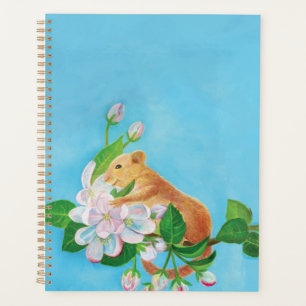 Hazel Dormouse on a blooming branch  Planner