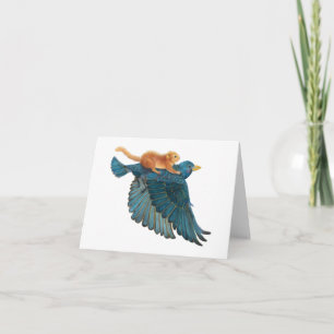 Hazel dormouse & Starling flying   Card