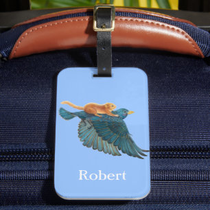 Hazel dormouse & Starling Personalized Luggage Tag