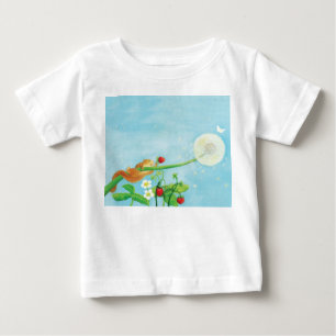 Hazel Dormouse, wild strawberries & dandelion puff Baby T-Shirt