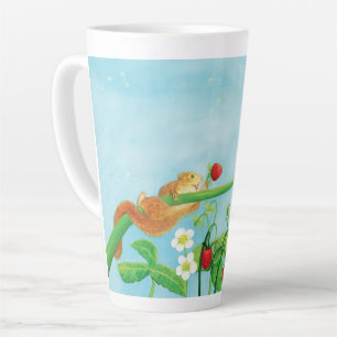Hazel Dormouse, wild strawberries & dandelion puff Latte Mug