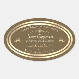 Hazelnut Brown and Gold Product Label Vintage Rose