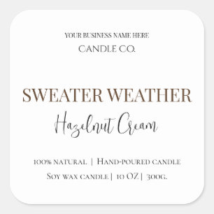 Hazelnut Cream Cozy Neutral Soy Candle Label