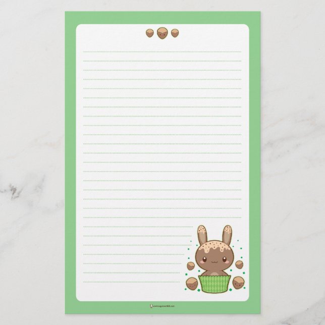 Hazelnut Truffle Bunny Stationery (Front)
