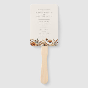 Hazelwood Fall Floral Wedding Program Hand Fan
