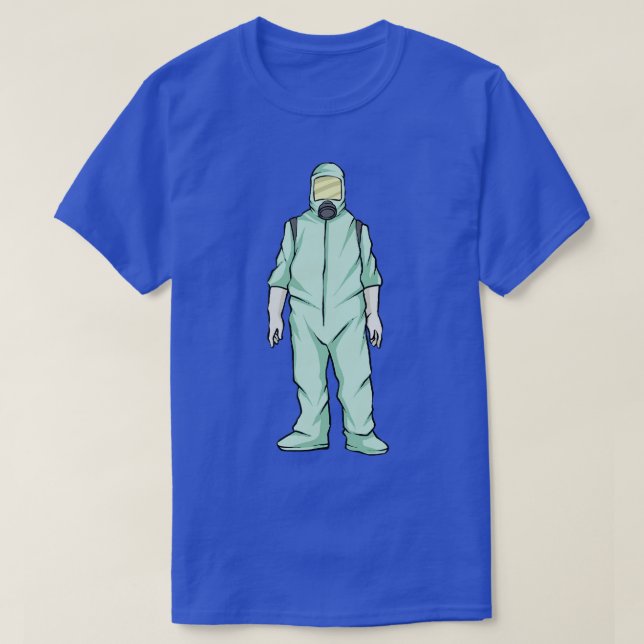 Hazmat Suit Radiation Zombie Disease Outbreak T-Shirt (Design Front)