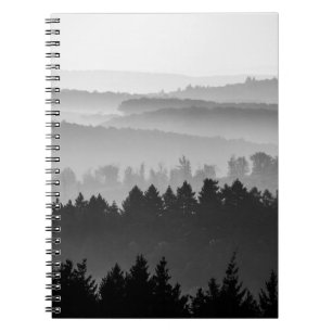 Hazy Forest Hills Black and White Landscape Photo Notebook
