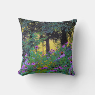 Hazy Morning Sunrise in My Rubio Garden Throw Pillow