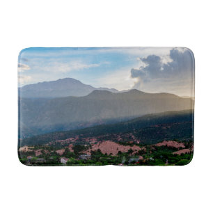 Hazy Pikes Peak Sunset Bath Mat