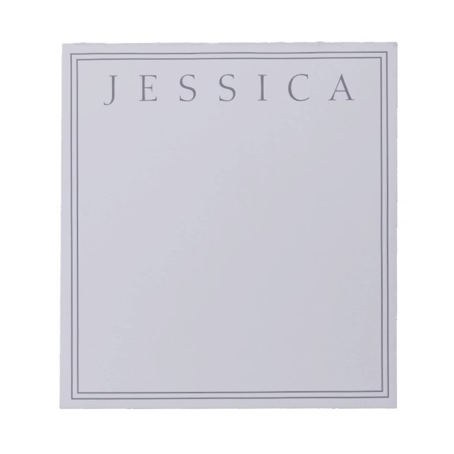 Hazy Purple & Lavender Grey | Your Name Notepad (Front)
