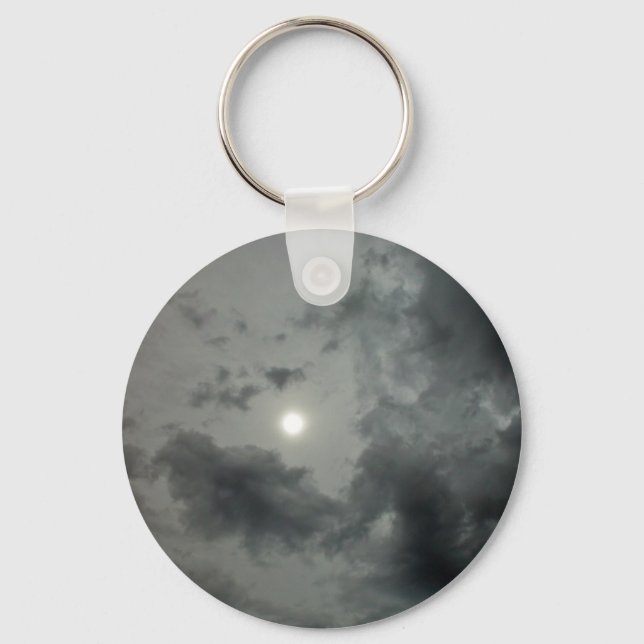 Hazy sun through two layers of cloud keychain (Front)