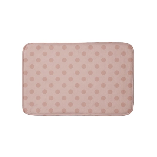 Hazy taupe/Rose gold polka dots bathroom rug (Front)