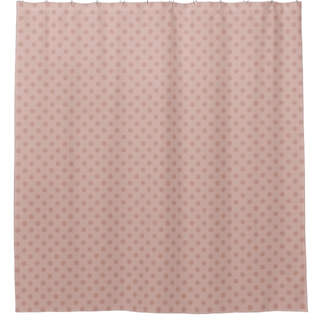 Hazy Taupe/rose polka dots shower curtain (Front)
