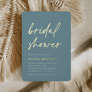Hazy Teal   Minimalist Script Bridal Shower