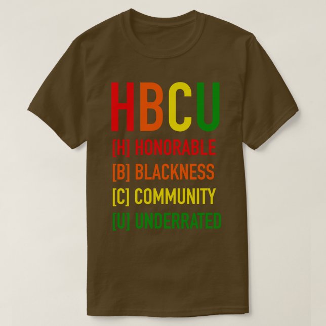 HBCU Acronym Blackness Pride T-Shirt (Design Front)