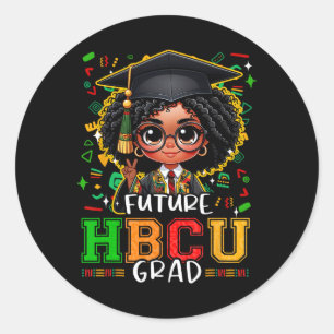Hbcu Apparel For Kids Future Hbcu Grad Black Girl  Classic Round Sticker