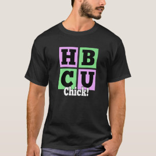 HBCU Chick Pink and Green Block Letters T-Shirt