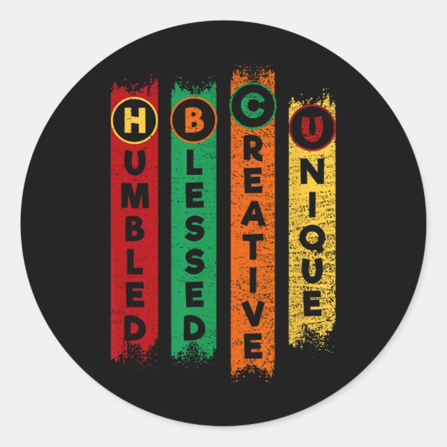 Hbcu Humbled Blessed Creative Unique Black College Classic Round Sticker (Front)