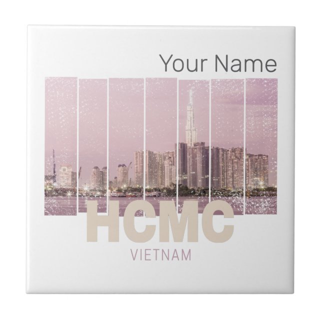 HCMC Saigon (Ho-Chi-Minh-City) Skyline Vietnam Tile (Front)
