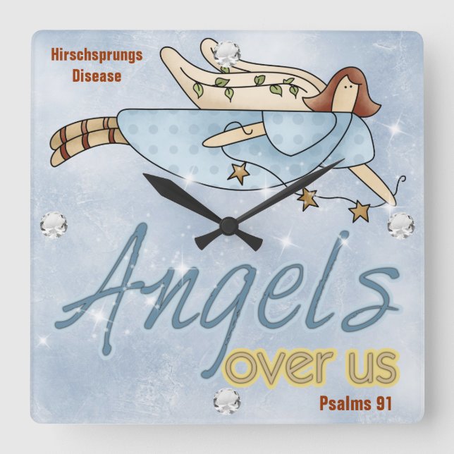 HD Angel Square Wall Clock (Front)