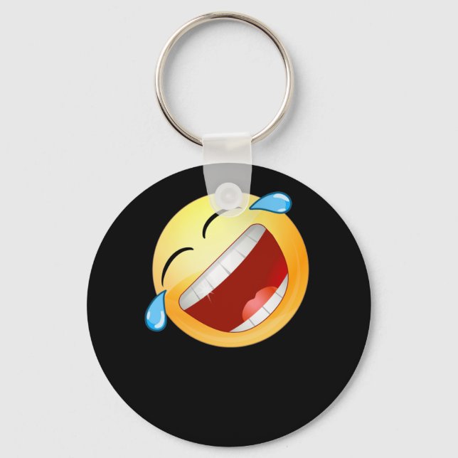 HD Emoji Rolling on the Floor Laughing Face Keychain (Front)