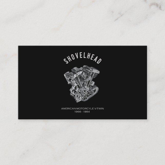 HD Motorcycle Vtwin Shovelhead Engine Drawing Bike Business Card (Front)
