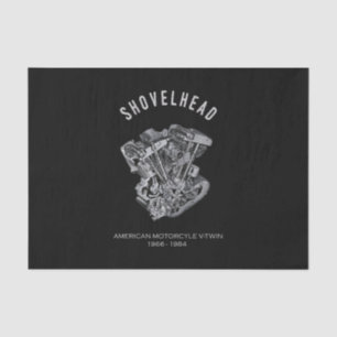 HD Motorcycle Vtwin Shovelhead Engine Drawing Bike Tissue Paper