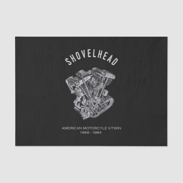 HD Motorcycle Vtwin Shovelhead Engine Drawing Bike Tissue Paper (Front)