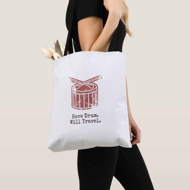 HD. WT Tote Bag - White with Black Handle (Close Up)