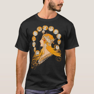 Hd. Zodiac By Alphonse Mucha (Zodiac Signs T-Shirt