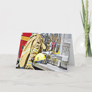 HDR Fireman Gear and Fire Truck Card
