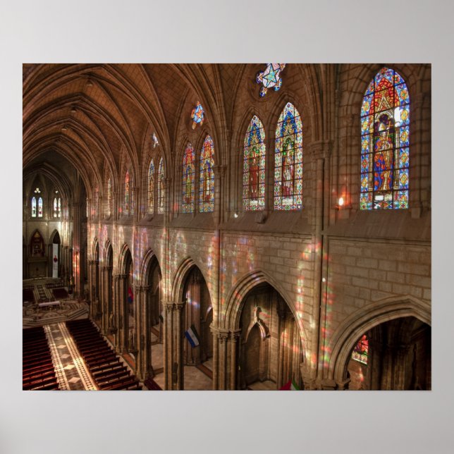 HDR image of Basilica interior, Quito, Ecuador Poster (Front)