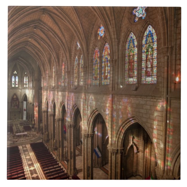 HDR image of Basilica interior, Quito, Ecuador Tile (Front)