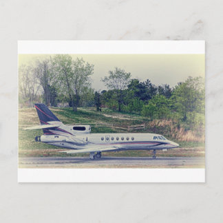 HDRBlackTailPlaneRedStripesOnRunway-.jpg Postcard