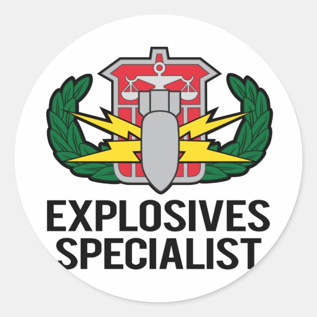 HDS Explosives Specialist Classic Round Sticker (Front)